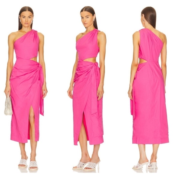 Jonathan Simkhai Standard Doran Midi Dress in Azalea - Picture 1 of 10